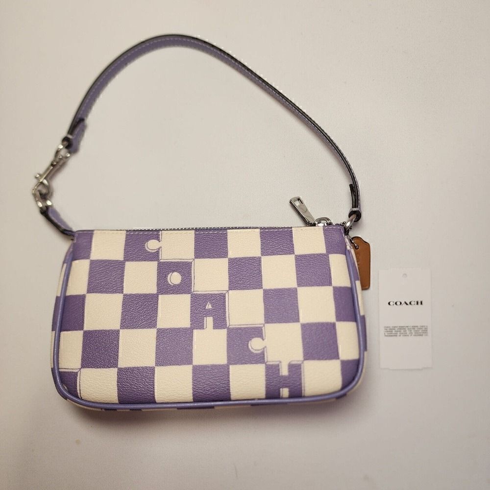 NWT Coach CR394 Nolita 19 Checkerboard Print in Light Violet Chalk - Picture 2 of 3